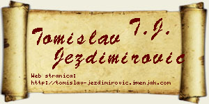 Tomislav Jezdimirović vizit kartica